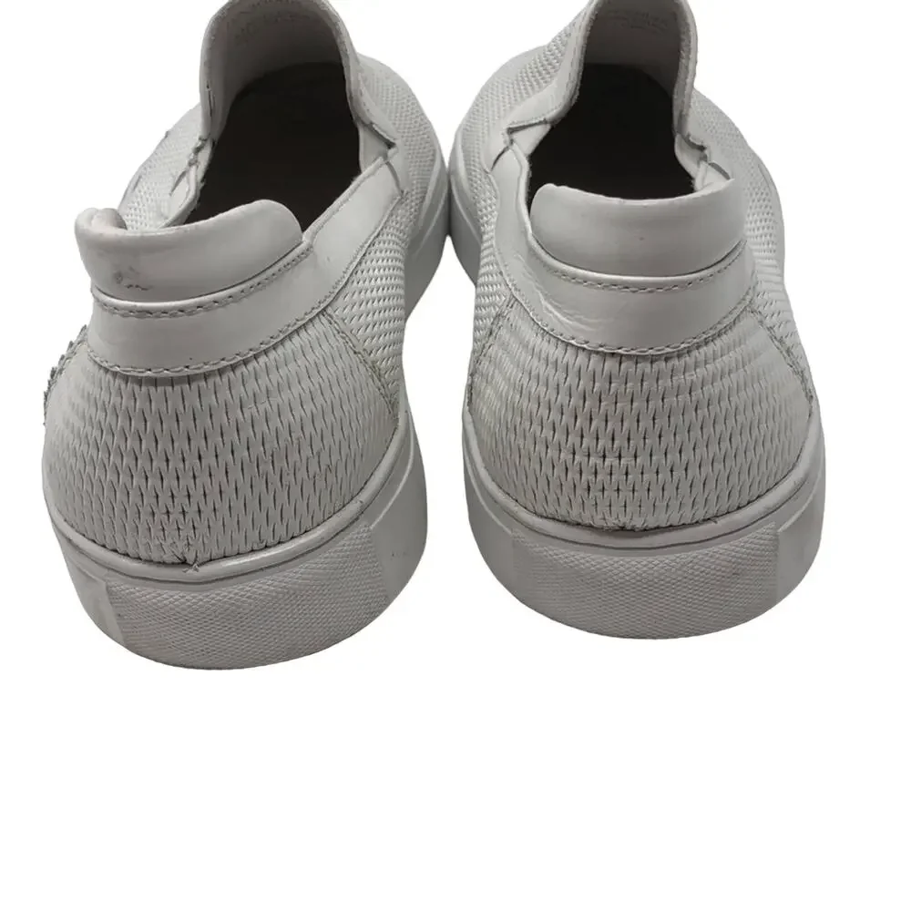 Badgley Mischka Grant Men’s White Leather Slip On Sneakers Shoes Size 8